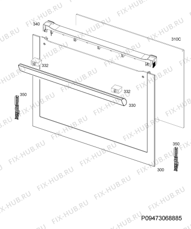 Взрыв-схема плиты (духовки) Aeg 47645G9-MN - Схема узла Door